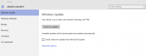 Windows 10 update