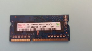 HMT312S6BFR6C-H9-N DBQ 1GB 204p PC3-10600 CL9 4c 128x16 DDR3-1333 1Rx16 1.5V SODIMM, Hynix