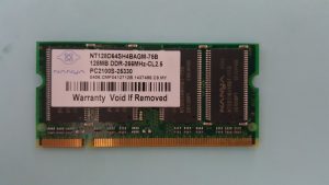 Nanya 128MB PC2100 DDR-266 266MHz Laptop Memory RAM NT128D64SH4BAGM-75B